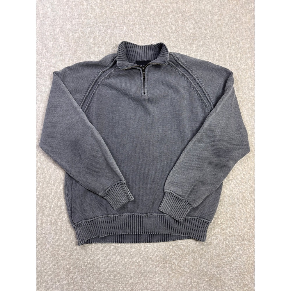 BKE Mens Quarter Zip Sweater Grey Mock Neck Knit Pullover XXL Fits Large/XL